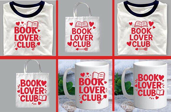 Book Lover Club SVG T-SHIRT Bundle for Crafts and Graphics