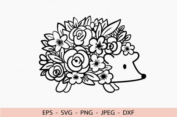 Floral Hedgehog Svg Cricut Cute Animal for Crafts and Graphics