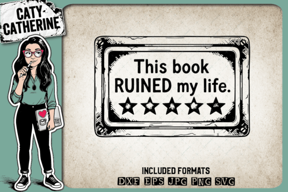 Funny Book Review SVG Design for Crafts and Graphics