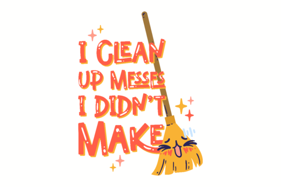 Funny Broom Graphic for Crafts and Graphics Projects