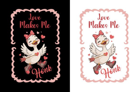 Funny Cute Goose Valentine PNG for Crafts and Graphics