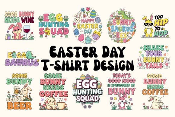 Funny Easter Day Design Bundle for Graphics and Crafts