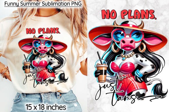Funny Summer Sublimation, Cow Lover PNG for Crafts and Graphics
