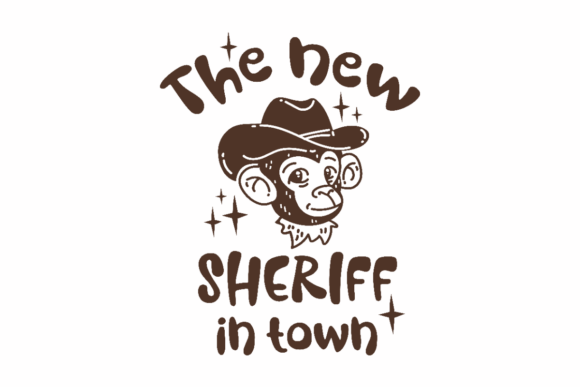 Funny Western Monkey Sheriff in Town Graphics