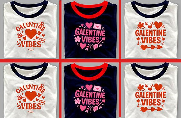 Galentine Vibes SVG T-SHIRT Bundle for Crafts and Graphics