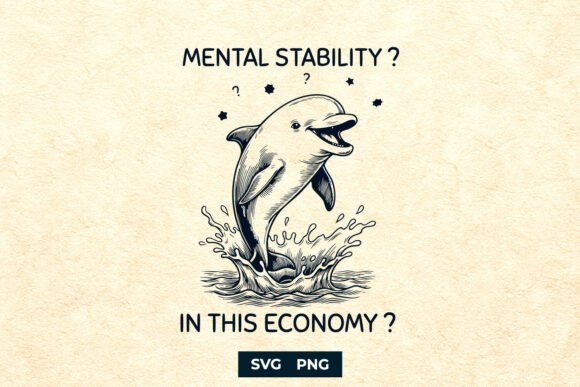 Mental Stability Economy Dolphin SVG - Graphics for Crafts