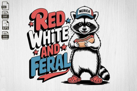 Red White and Feral Graphic for Local Business Branding