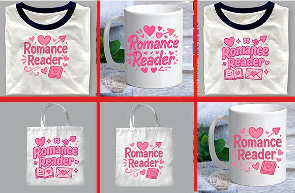 Romance Reader SVG T-SHIRT Bundle for Crafts and Graphics