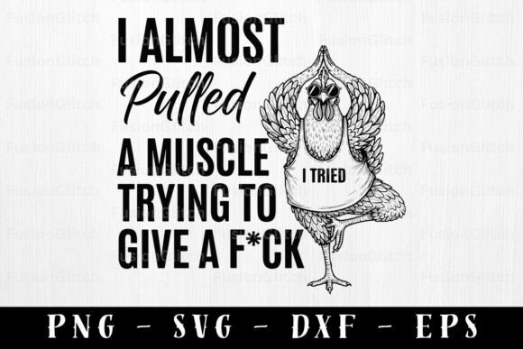Sarcastic Funny PNG Yoga Chicken Graphics for Crafts