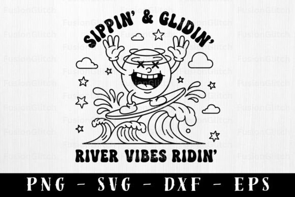 Tubing River Funny PNG Lazy Day Vibes for Crafts and Graphics